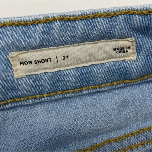 PacSun High-Rise Light Blue Ripped Mom Shorts, 27 - Picture 4 of 6